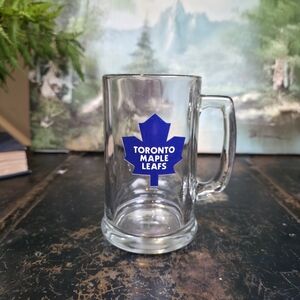 Vintage Toronto Maple Leafs Beer Mug Glass 1970s-80s NHL Hockey Logo